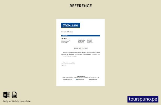 lista para imprimir plantilla de referencia de cierre del banco federal de India